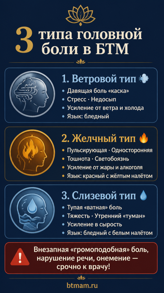 Три типа головной боли в бурятской традиционной медицине: ветровой, желчный, слизевой
